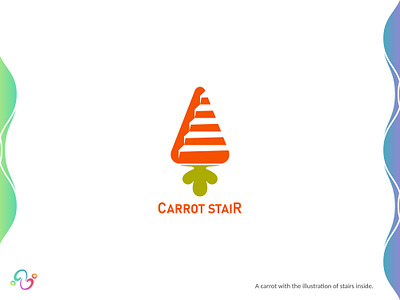 Carrot Stair Logo brand design brand designer carrot food healthy ladder level logo design logo designer logo for sale logo idea logo inspiration logomark logotype stair staircase up vegan vegetable zzoe iggi