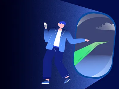 Vacation app blog branding flat illustration flight illustraion people plane travel vector website