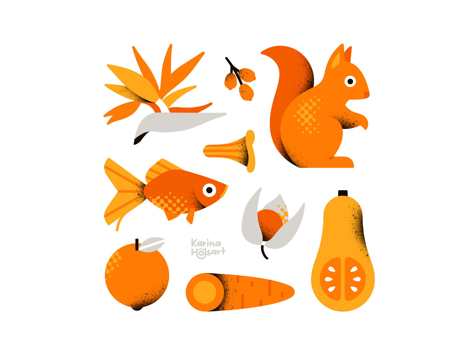 Orange set by Karina Holsart on Dribbble