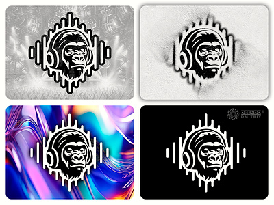Gorilla Music Logo branding buy logo dance party gorilla headphones logo logo designer monkey music relax music