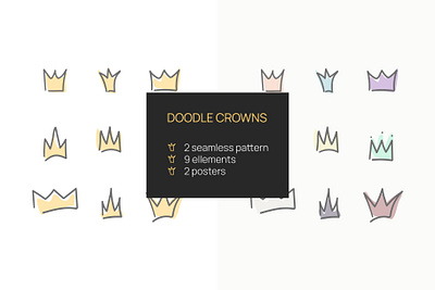 Doodle crowns silhouette