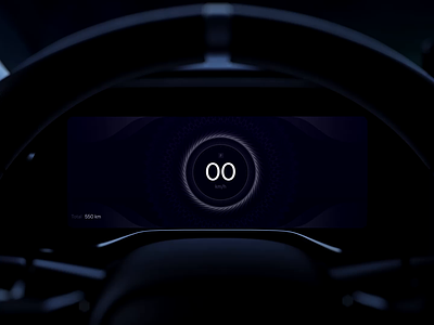 Simple EV cluster design 3d branding c4d circle cluster dark electric ev future futuristic hmi mobility night range speed speedometr ui ux vehicle