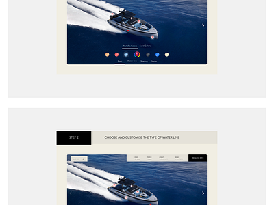 Vanquish Yachts 3D Configurator UI design 3d animation branding graphic design ui