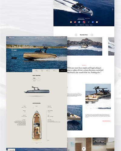 Vanquish Yachts 3D configurator website 3d animation branding graphic design ui