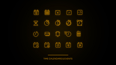 Time calendars and events icon set calendar clock editable event icon icon pack icons outline time ui ux vector watch