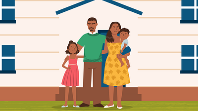 Family & Community Animation 2d 2d animation after effects animation character community cree design designer explainer family government graphics home house illustration motion nation video