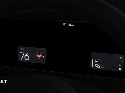 Design for a minimal digital instrument cluster for cars 3d animation automotive cars cluster hmi infotainment instrument cluster ui