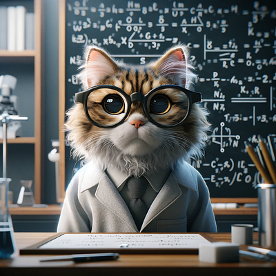 Cat Scientist art cat digital