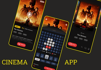 Cinema APP app design mobile ui uiux