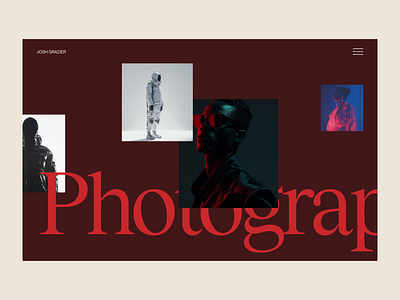 Photographer landing page ai bold branding design font midjourney minimal photography portfolio serif typography ui website work