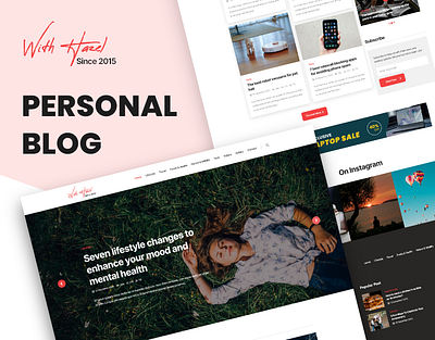 With Hazel | Personal Blog Landing Page blog blogger blogging branding creative design fashign foods landign page personal blog tech travel ui ui design uiux web web design website website design