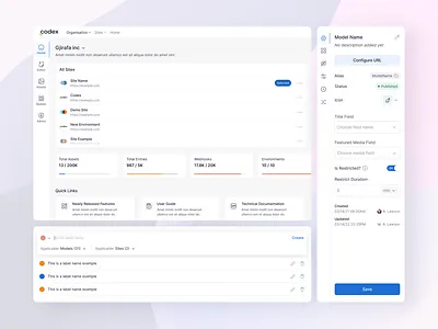 Headless CMS and Drag and Drop Builder builder clean ui cms drag and drop gallery headless product saas table ui