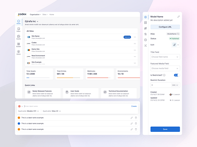 Headless CMS and Drag and Drop Builder builder clean ui cms drag and drop gallery headless product saas table ui