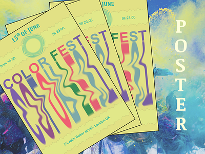 Posters for Color Fest colorfest design festival figma graphic design logo photoshop poster posters ui