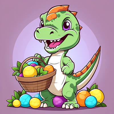 Easter Dinosaur Retro Vintage 3d animation branding design graphic design illustration logo merch by amazon motion graphics typography ui ux vector