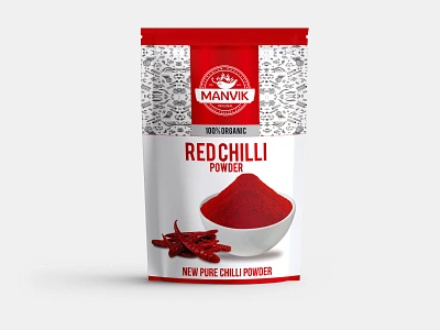 Red Chili Powder Pouch Design branding indian spices mockkup pouch design pouch packaging red chili powder pouch spices packaging