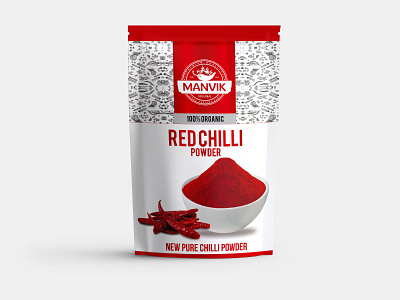 Red Chili Powder Pouch Design branding indian spices mockkup pouch design pouch packaging red chili powder pouch spices packaging