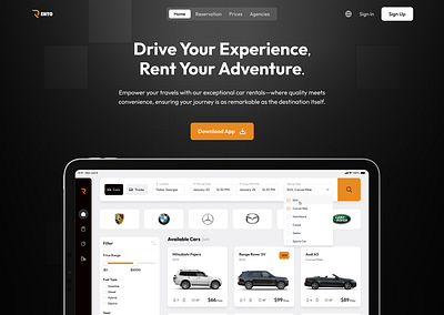 Design Concept - Car Rental Service book car design rent rental ui ux web