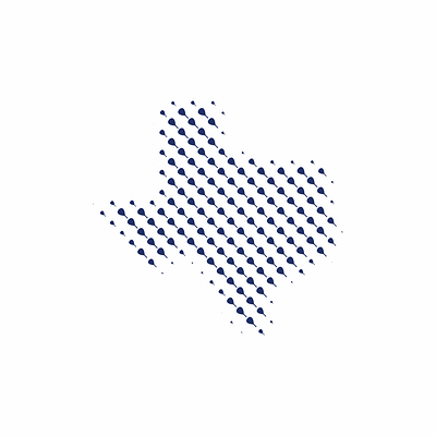 Texas map logo created using a collection of padel rackets logo