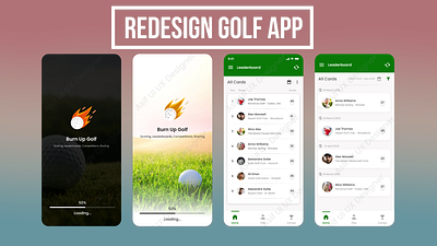 Redesign a Golf app app design branding designer figma graphic design logo ui ui ux design ux design