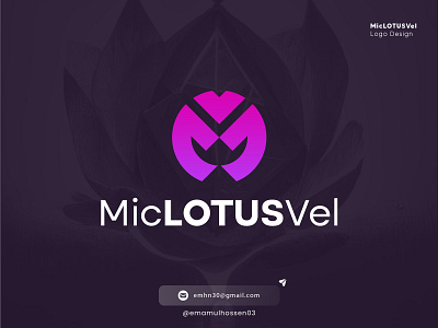 MicLOTUSVel | Ai Cryptocurrency Logo design ai app blockchain brand identity branding crypto cryptocurrency design fintech logo logo design logo mark logomark lotus mark nft tech trading web3 whitepaper