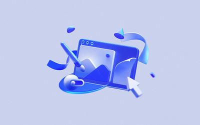 Design 3D icon 3d blue branding c4d design glass graphic design icon pen ui web