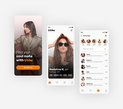 Dating Mobile Application Design app appdesign branding datingapp design minimal app mobile app re design seamless ui user inerface user inter ux