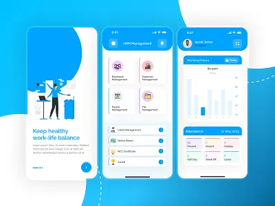 Employee Managment App Design 3d animation app appdesign branding employee graphic design logo ui uiux