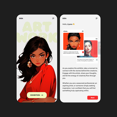 Exhibition Web App design illustration landing page mobile app ui ux
