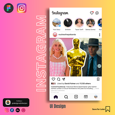 Instagram Homepage Redesigned - Figma app design figma design graphic design instagram instagram ui design ui ui design