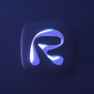 R Icon 3d branding icon logo
