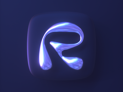 R Icon 3d branding icon logo