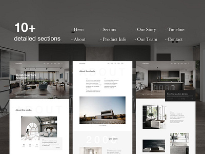 Interior & Architecture Web Template architecture interior design interior mockup landing page luxury modern photography product page sketch template ui design ui mockup ui template ui ux ux design website template