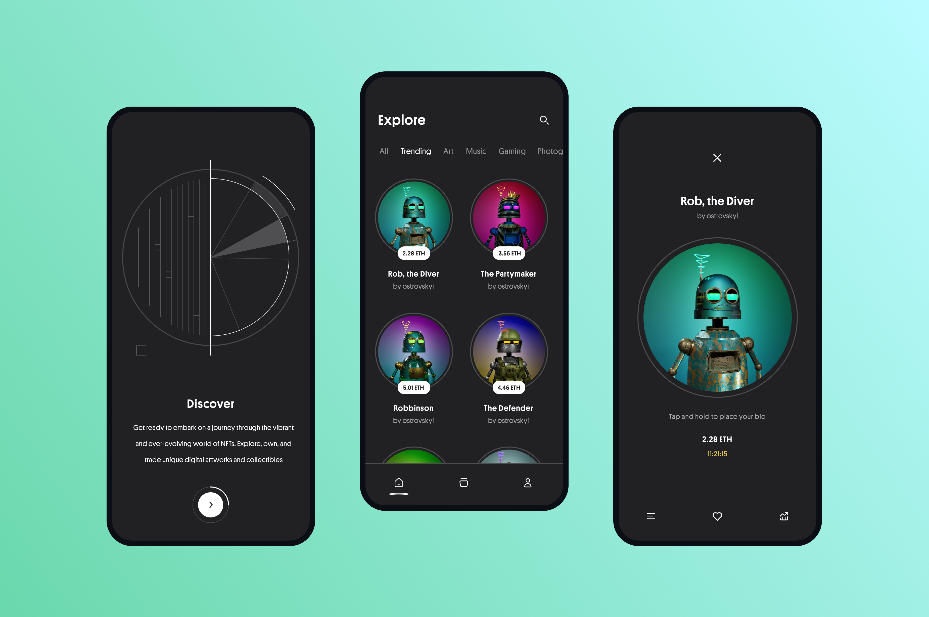 NFT Mobile App app crypto crypto app design interface mobile app mobile design nft nft app non fungible token ui ux