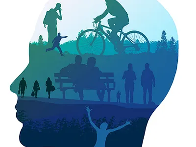 Mind Play face fun happness ill illustration landscape play sky