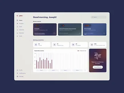 Internal Management System Aligned With Company Processes accordions animation cards dashboard drawer form lists performance statistics tabs task management tasks ui ux