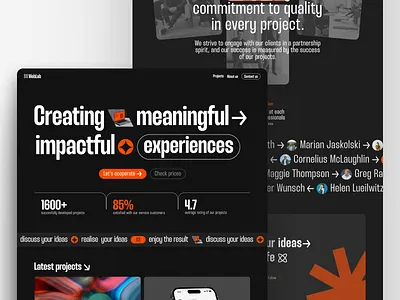 Portfolio Website branding dark theme design desire agency graphic design homepage landing landing page logo motion graphics platform portfolio product statistics ui web web interaction website