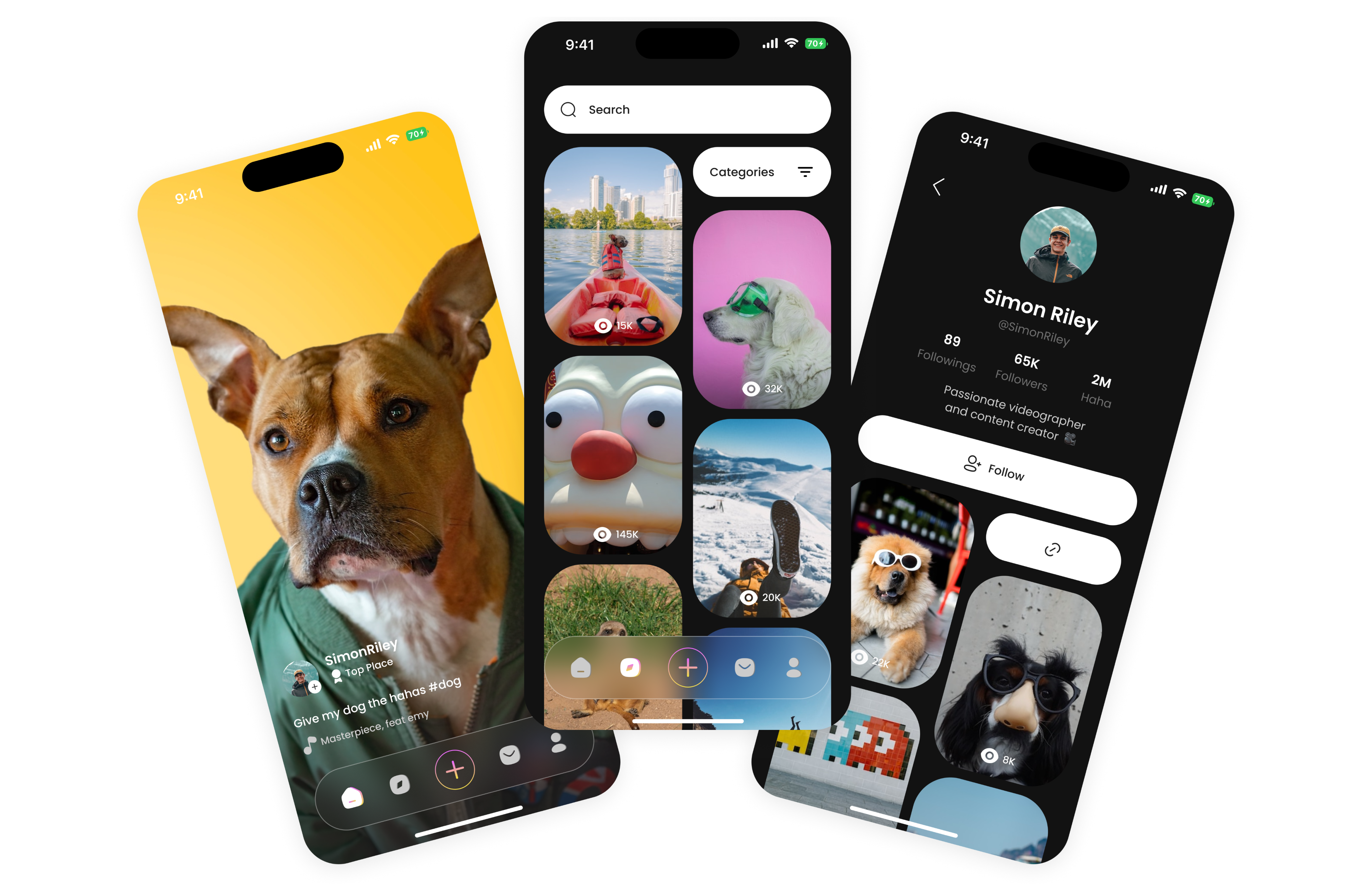 Short Term Video — Application Design app application design categories design filter home inspiration interface ios iphone mobile design navigation product design profile search short term video ui ux video video app