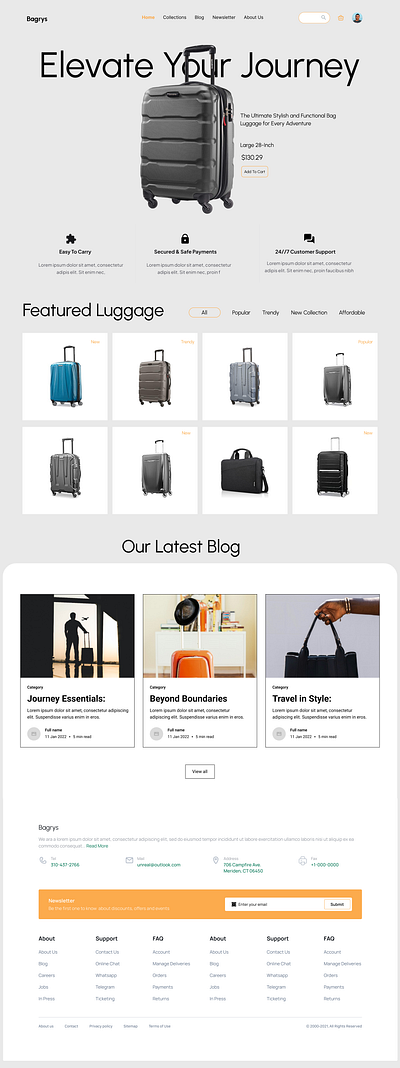 Luxury Luggage Selling Website design 3d animation graphic design logo motion graphics ui