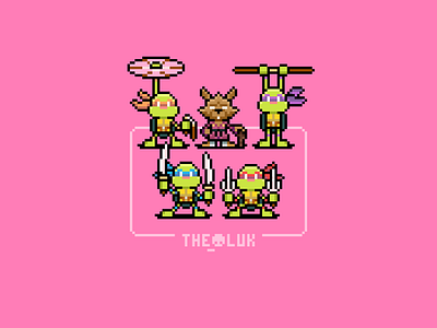 Pixel Art Characters - TMNT: Shredder's Revenge! cartoons characters design illustration pixel art pixel artist pixelart retro games the oluk theoluk tmnt video games