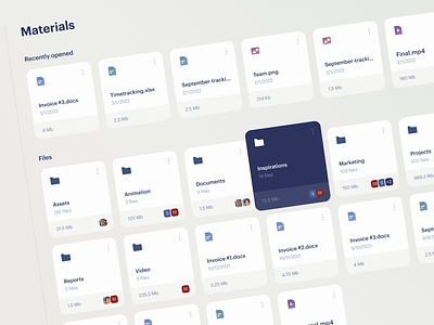 Media Library cards crm file management file management system file manager files folder folder management folders grid hover effect library list media library product design ui ux
