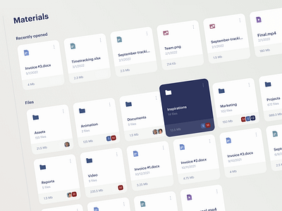 Media Library cards crm file management file management system file manager files folder folder management folders grid hover effect library list media library product design ui ux