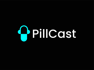 pillcast pt2 capsule doctor headphone health logo medical mocrophone modern pill podcast