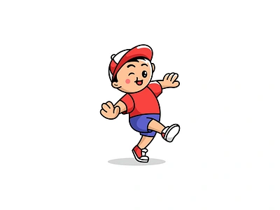 Cute little boy 2d boy branding cartoon character clean design fun graphic design illustration joy kid little boy logo mascot modern playful boy simple