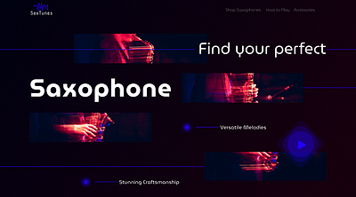 Saxophone art logo music music classes musical instruments musician saxophone ui web website