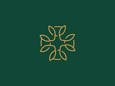 Cross Leaves Logomark branding cathedral cross design floral flower identity kingdom leaf leaves logo logomark mark minimalist modern nature plant simple symbol visual