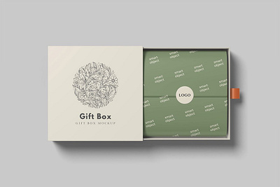 Gift Box Mockup 3d box brand branding gift gift box mockup graphic design isolated layered mockup logo luxury mockup object package packaging product psd smart object template