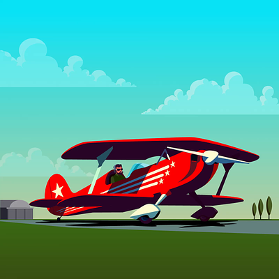 Stunt Plane 2d animation digital folio lab folioart illustration motion graphics peter greenwood peter henderson plane vector