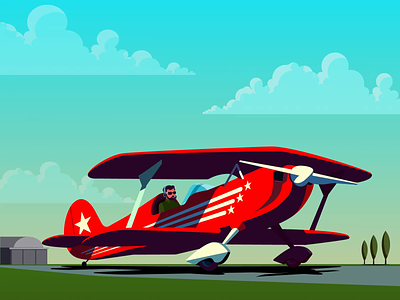 Stunt Plane 2d animation digital folio lab folioart illustration motion graphics peter greenwood peter henderson plane vector