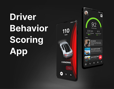 Driver Behavior Scoring App application automotive car design driving graphic design illustration ui